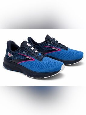 Brooks Launch 10 Women’s Running Shoes Size 7 B Blue Pink Sneakers No Insoles